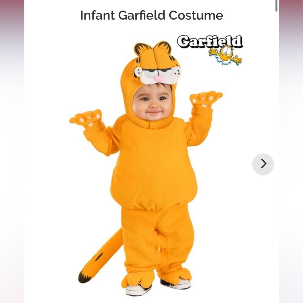 Garfield Infant Costume size 9-12 months EUC